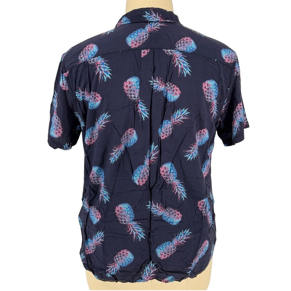Surfside Supply Button Down Shirt Navy Pineapple 100% Rayon 2XL - Picture 2 of 7